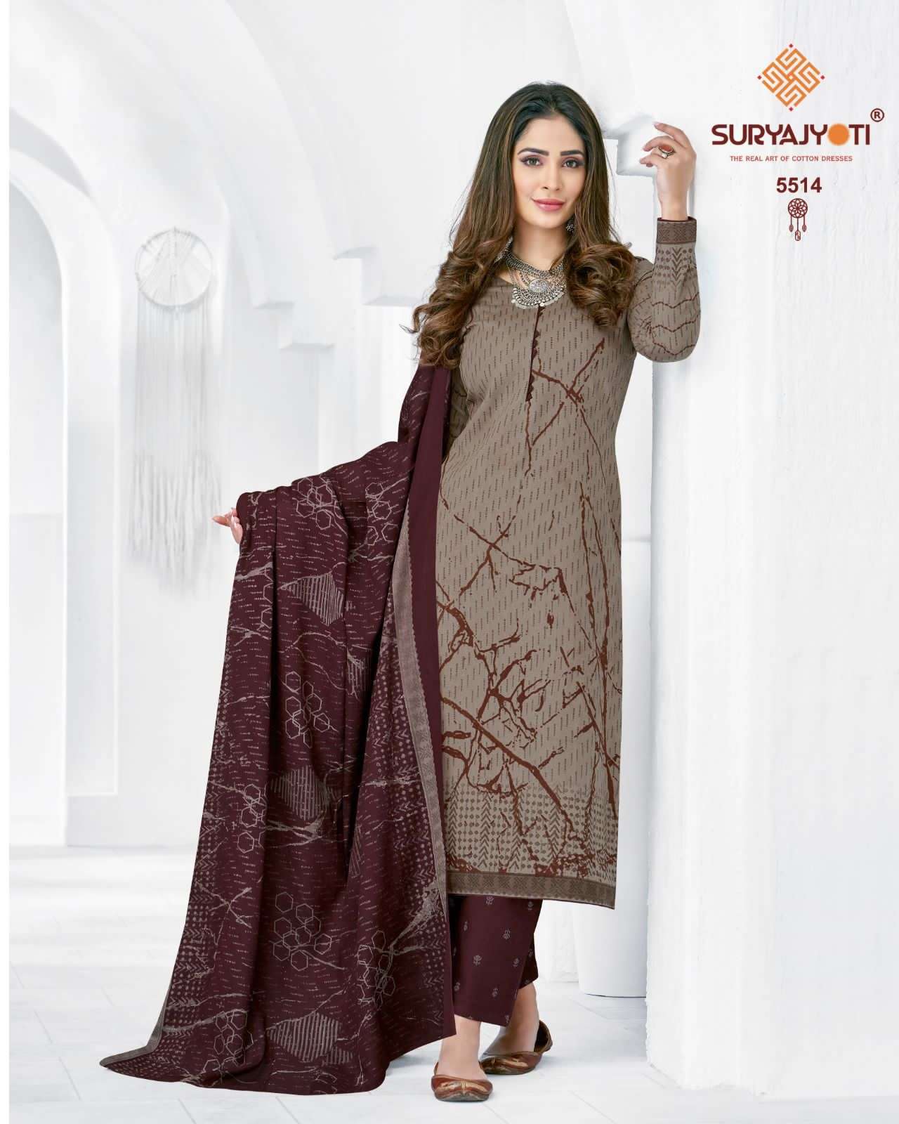 Suryajyoti Vol 55 Trendy Pure Cotton Print Top Bottom With Dupatta On Wholesale