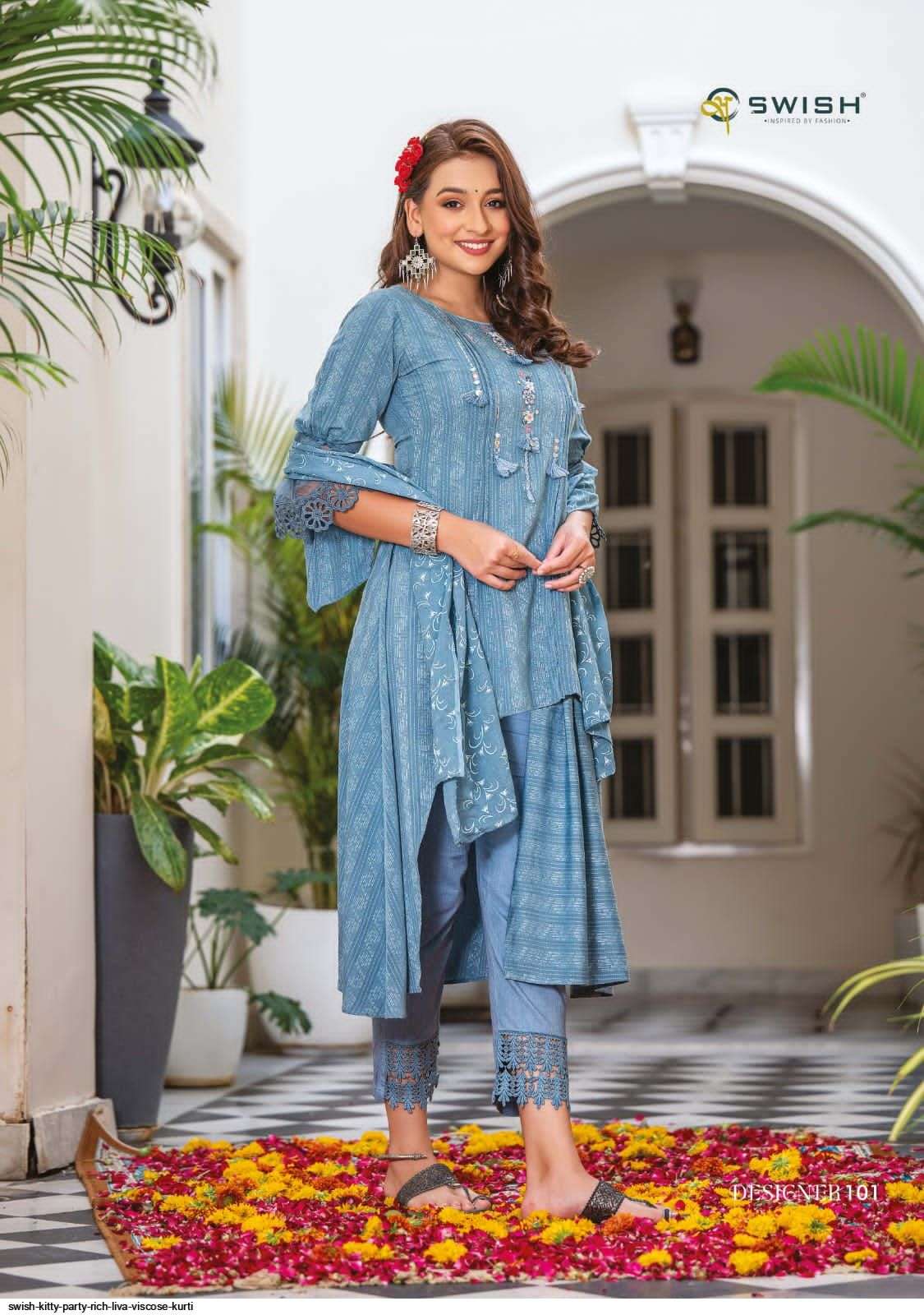 Sagaai Function Designer Fusion Skirt Kurti  Reception Marriage Wear