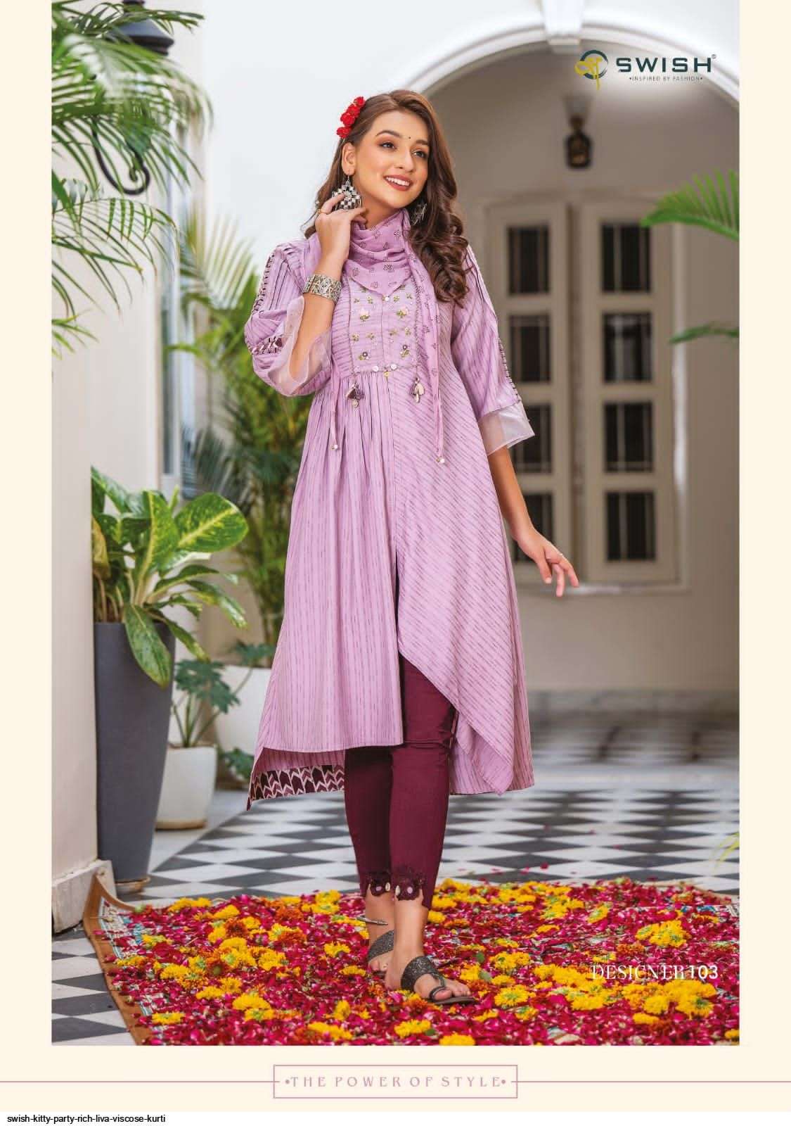 Swish Kitty Party Rich Liva Viscose Kurti For Wedding Function On Wholesale