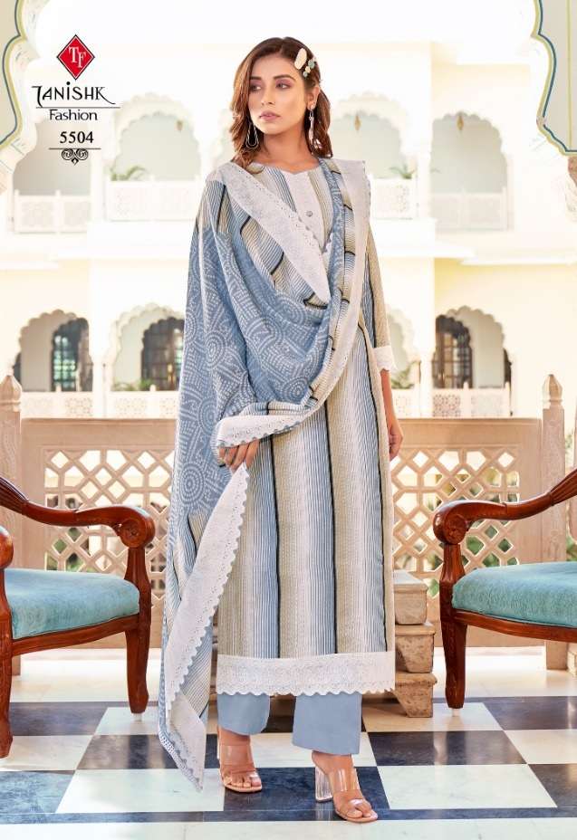 Tanishk Firdous Fancy Pure Cotton Print Dress Material On Wholesale