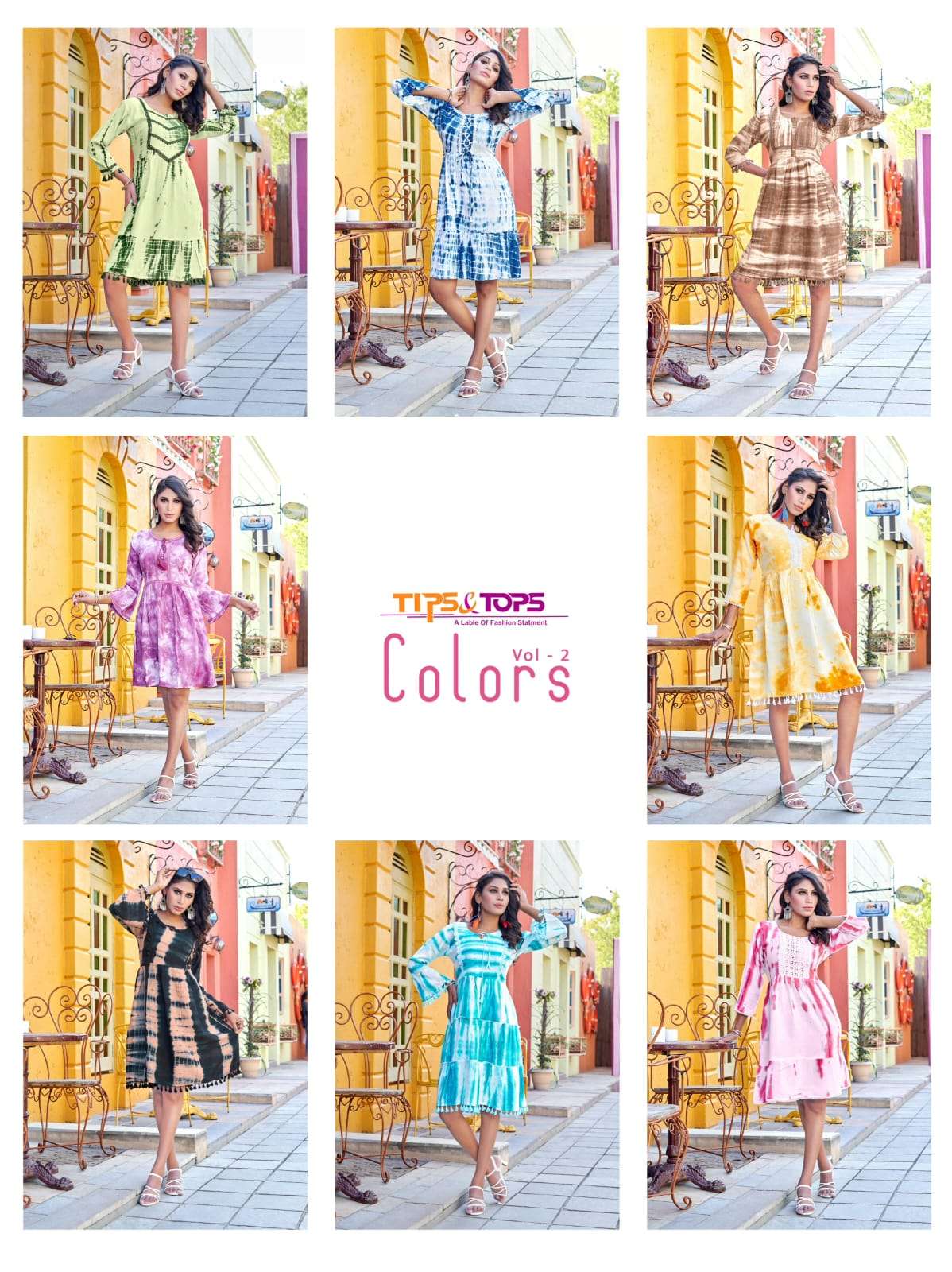 Tips & Tops Colors Vol 02 Heavy Rayon Tie Dye Fancy Western With Extraordinary Patterns On Wholesale