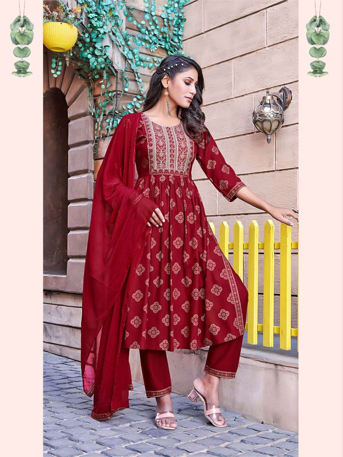 Tips & Tops Gungun Vol 02 Embroidered Nyra Collection Kurtapant Set On Wholesale