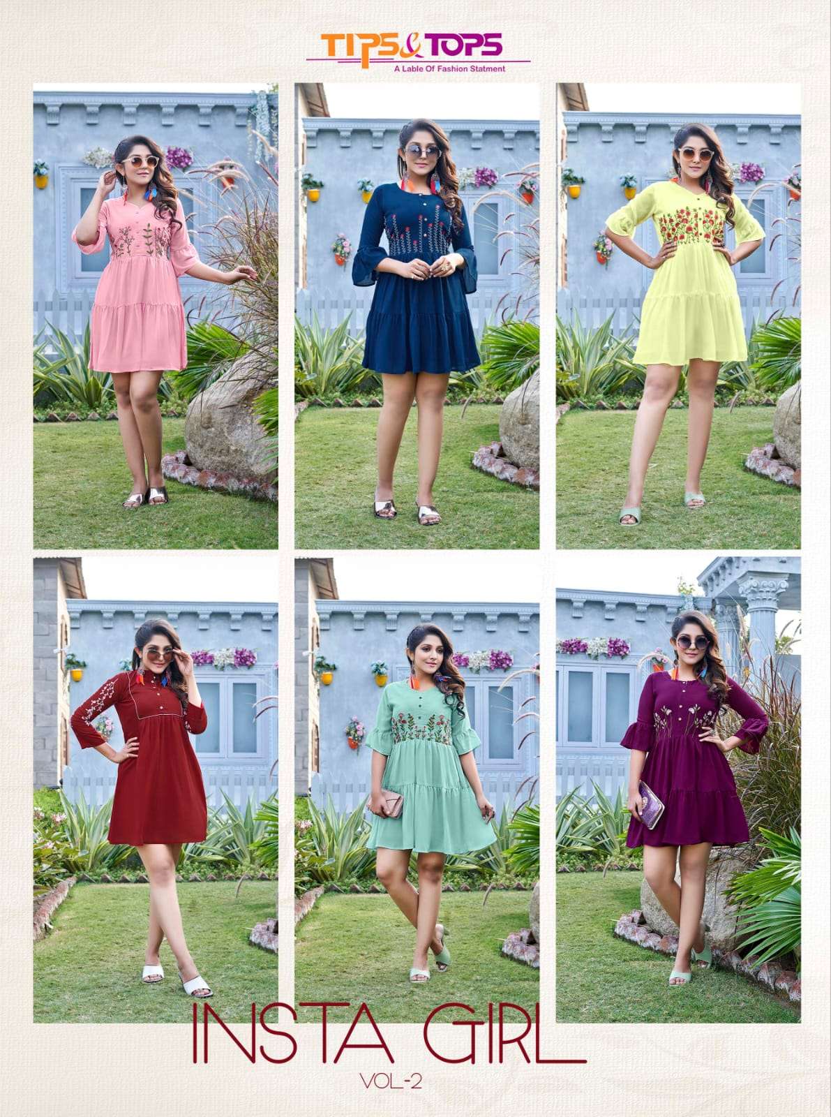 Tips & Tops Insta Girl Vol 2 Western Wear Fancy Shorties Heavy Georgette With Embroidery Work On Wholesale