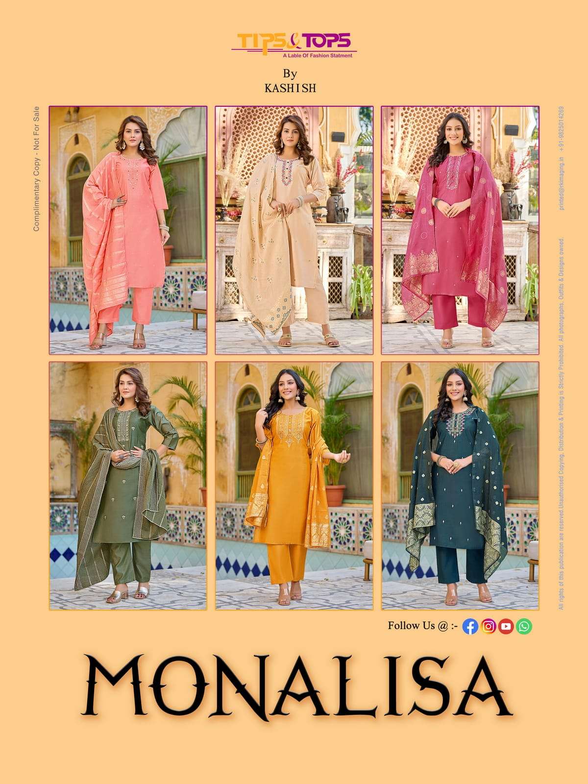 Tips & Tops Monalisa Fancy Viscose Chanderi Silk With Embroidery Work On Wholesale