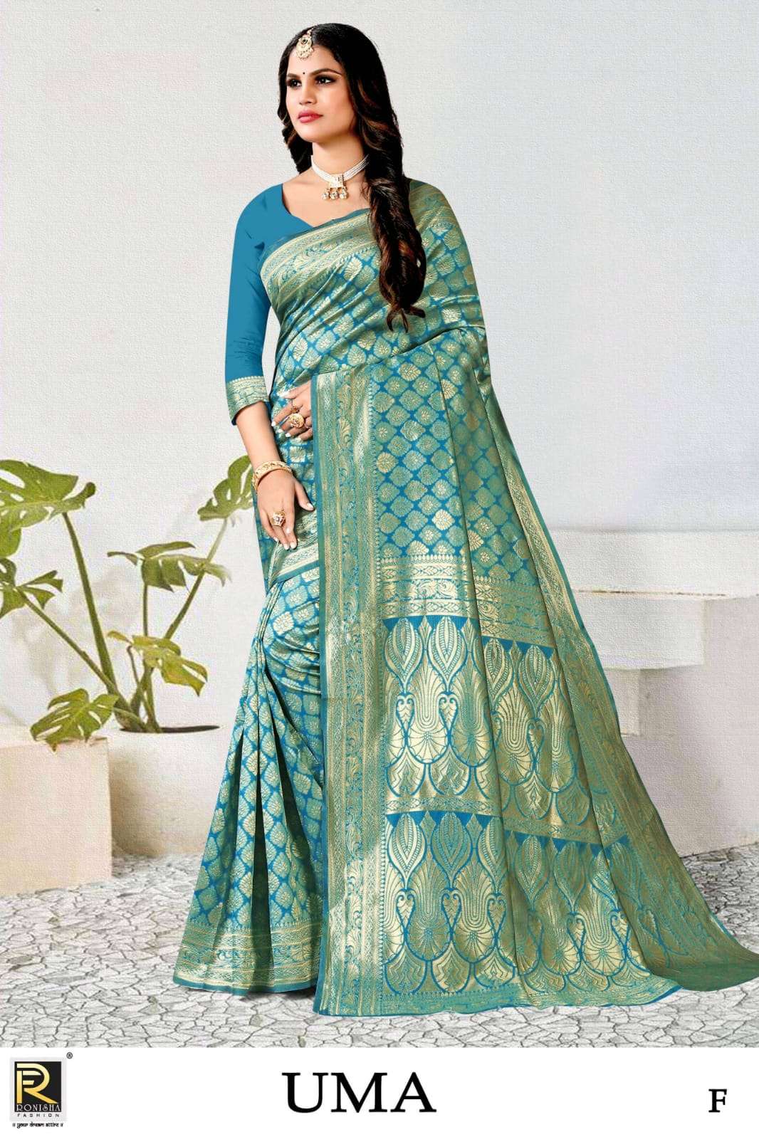 Ronisha Uma Present Fabric Silk Casual Wear Saree Collection On Wholesale