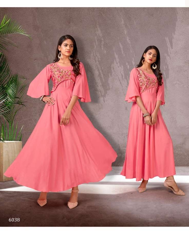 Vardan Fame Vol 2 Rayon Long Gown Style Latest Kurtis On Wholesale 