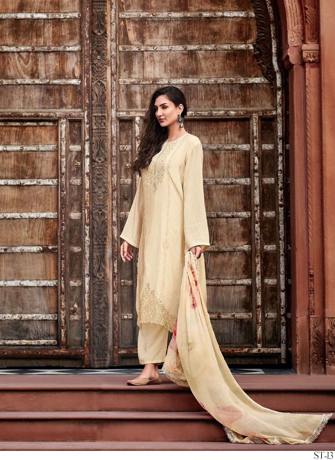 Varsha Present Serenity Viscose Muslin With Embroidery & Patch Work On Wholesale