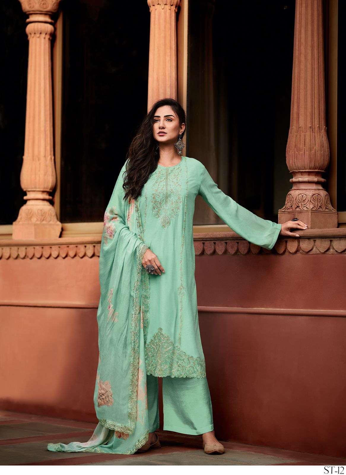 Varsha Present Serenity Viscose Muslin With Embroidery & Patch Work On Wholesale