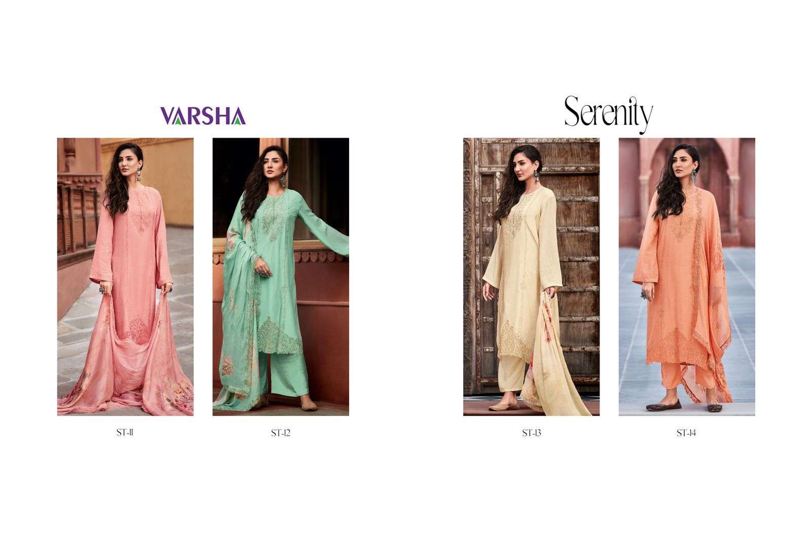 Varsha Present Serenity Viscose Muslin With Embroidery & Patch Work On Wholesale