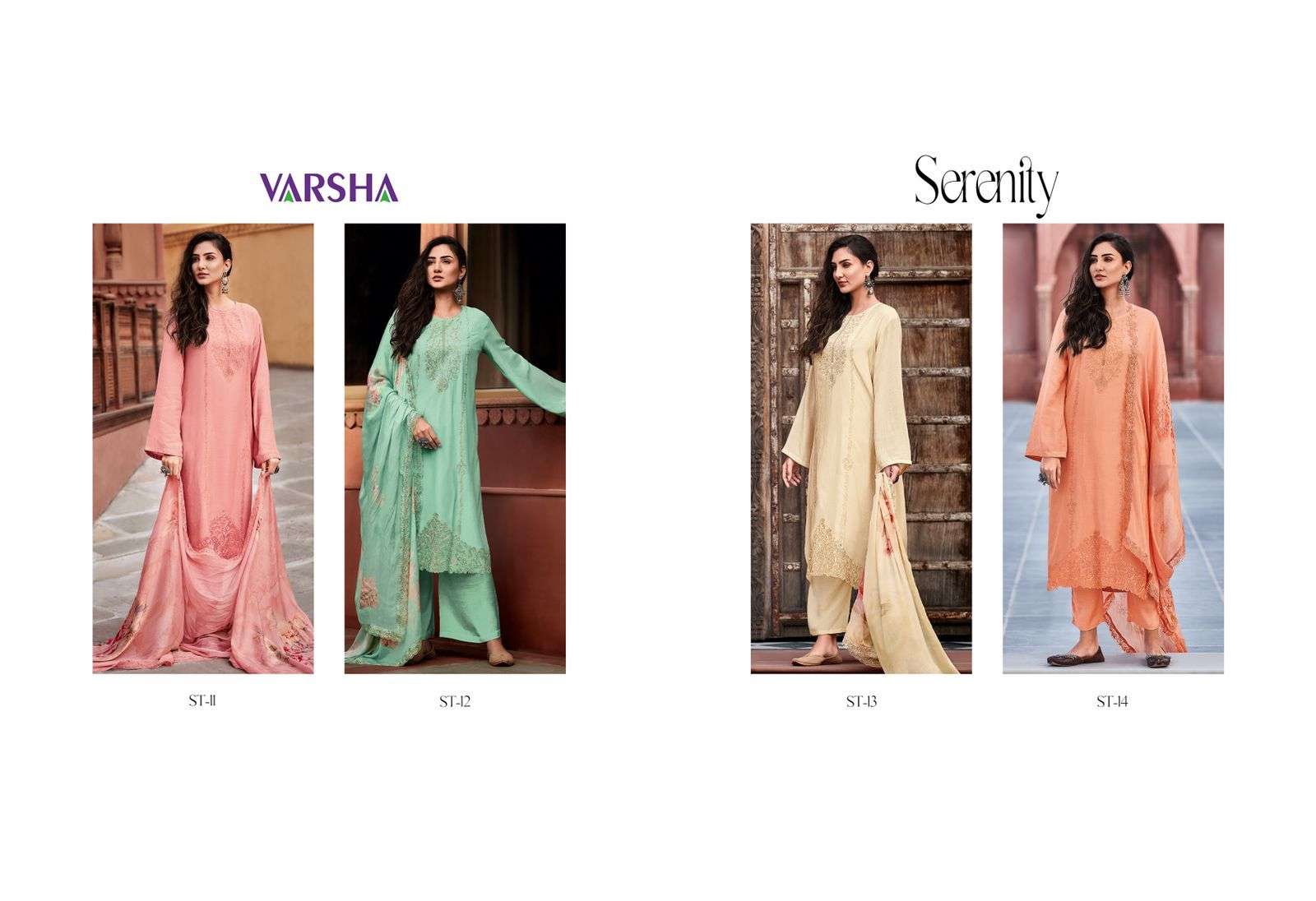 Varsha Present Serenity Viscose Muslin With Embroidery & Patch Work On Wholesale