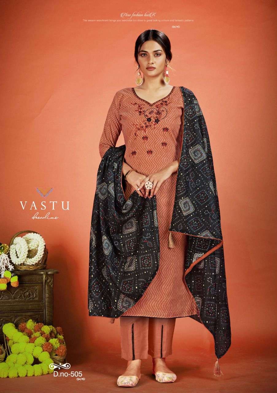 Vastu Tex Netra Vol 5 Lawn Cotton Satin Suits On Wholesale