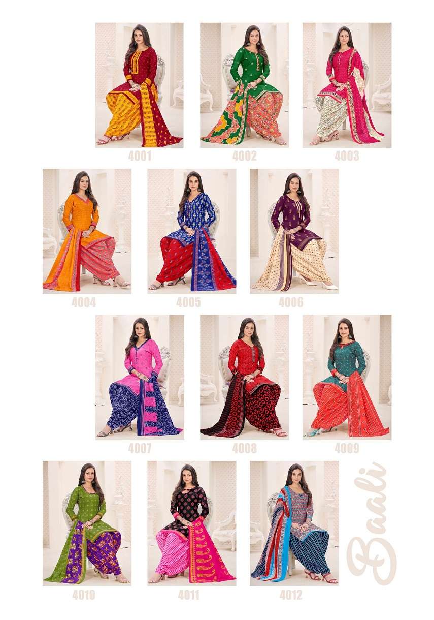 Vvt Baali Vol 4 Indo Cotton Printed Top Bottom With Dupatta Dress Materials On Wholesale