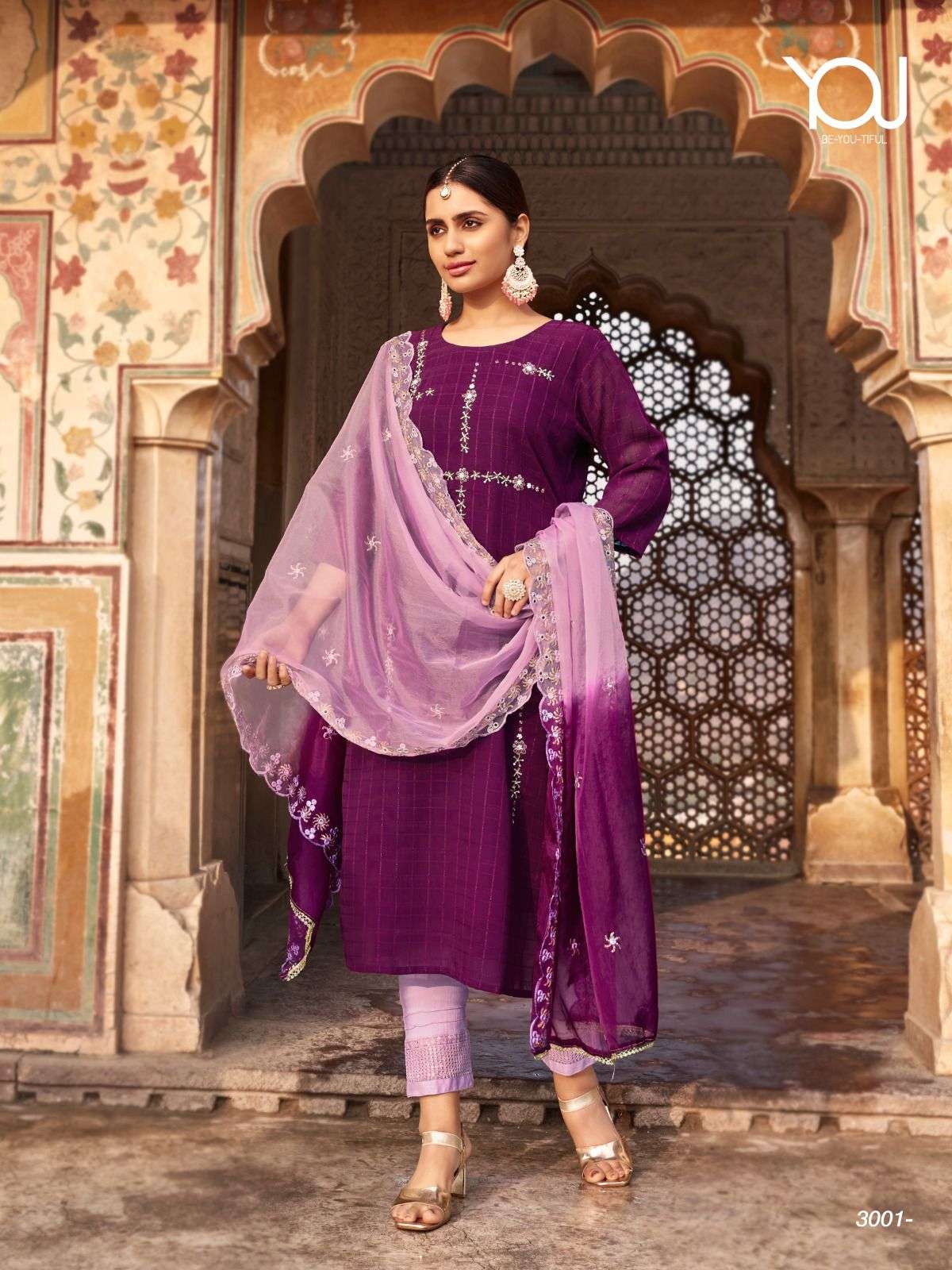 Wanna Product Paradise 7 Fancy Rayon Hand Work Kurti With Pant & Dupatta On Wholesale