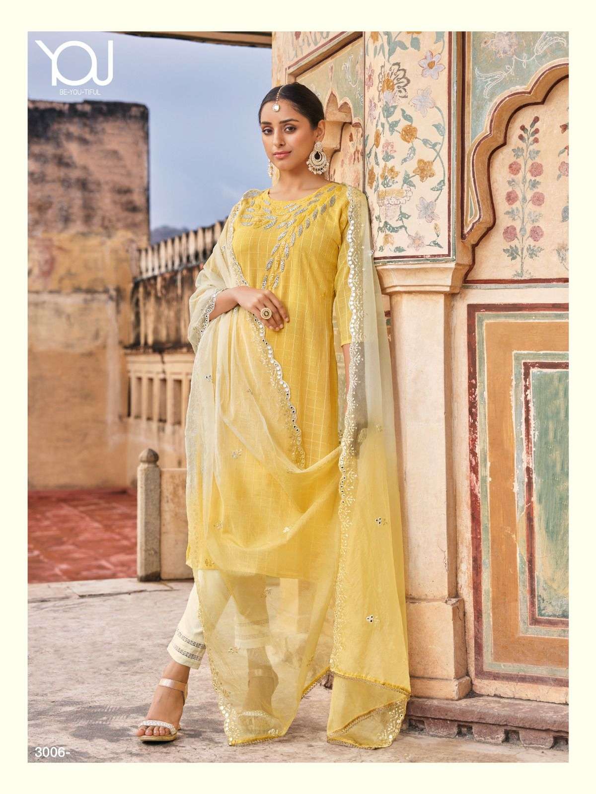 Wanna Product Paradise 7 Fancy Rayon Hand Work Kurti With Pant & Dupatta On Wholesale