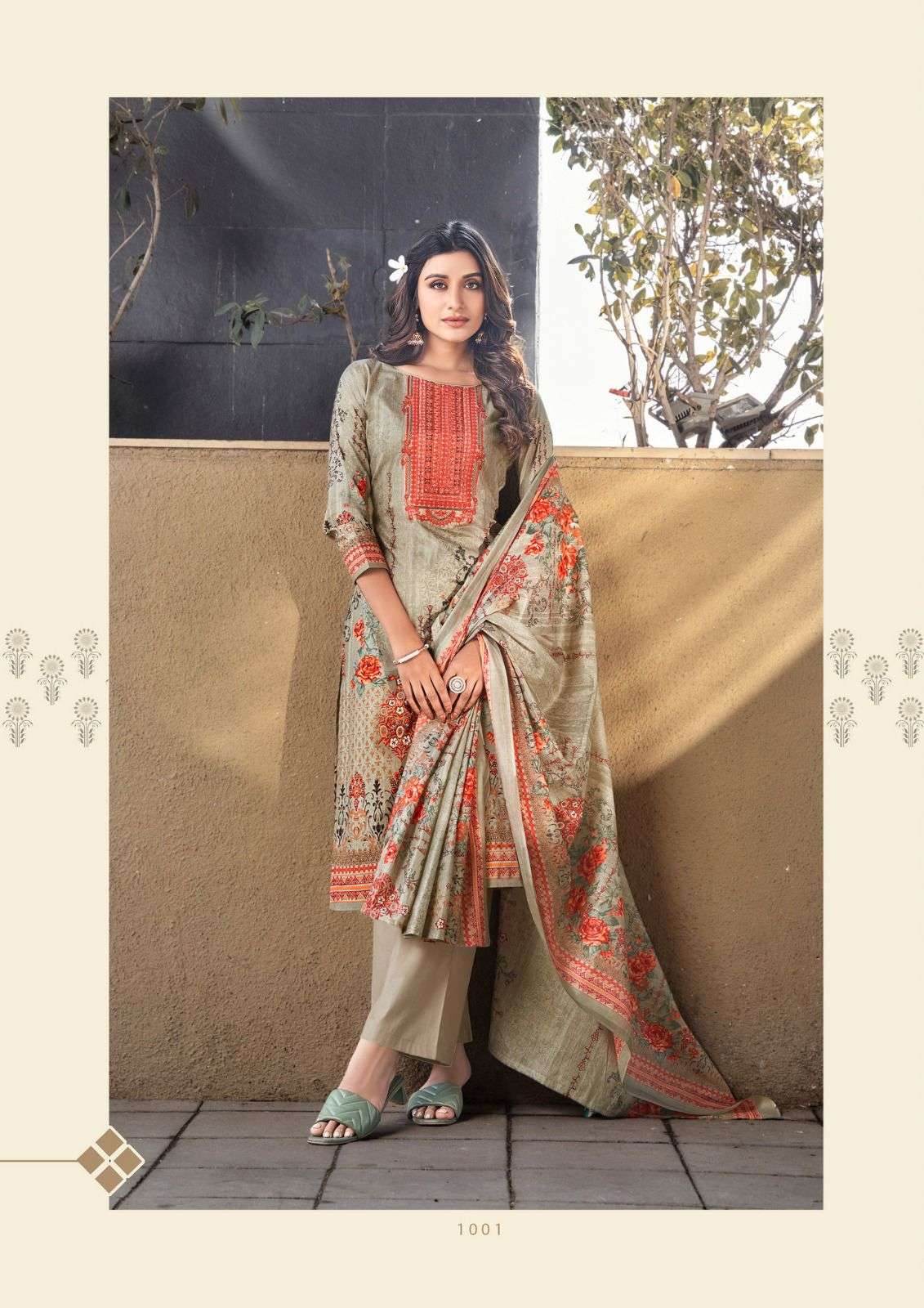 Yashika Trends Muskan Heavy Cotton Karachi Print Self Embroidery On Wholesale