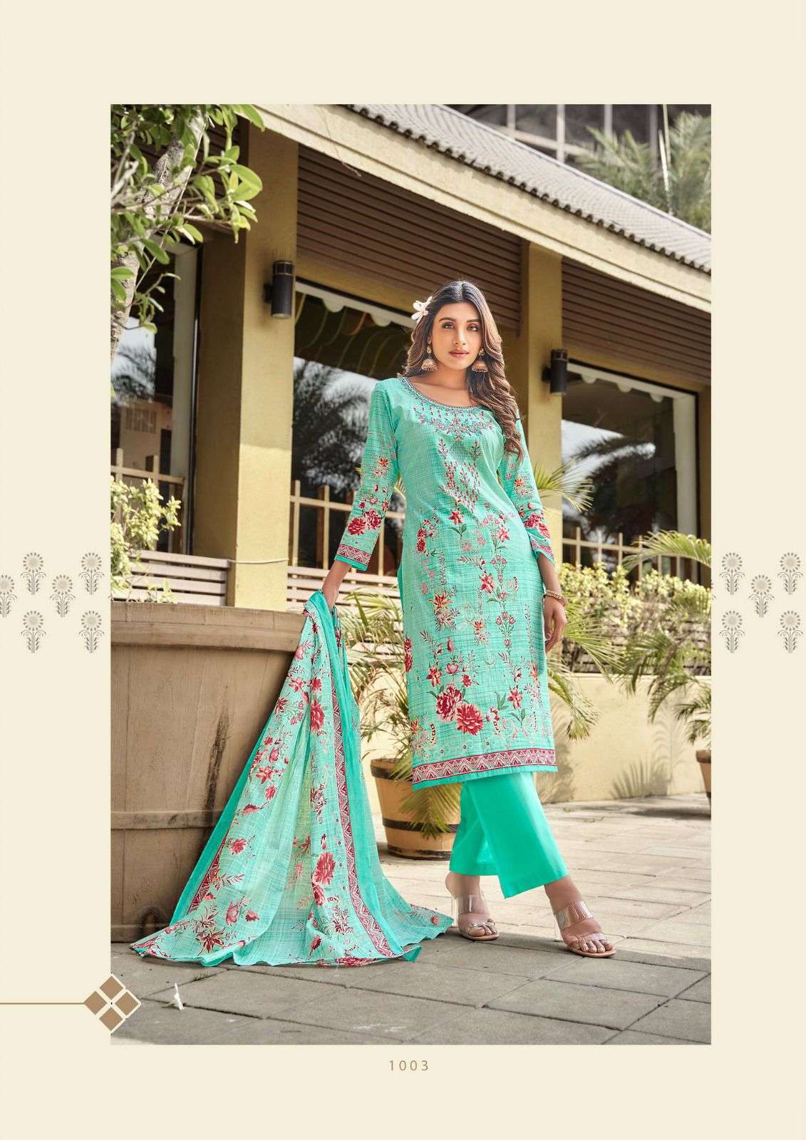 Yashika Trends Muskan Heavy Cotton Karachi Print Self Embroidery On Wholesale