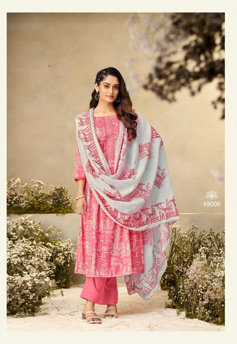 Zara Blossom 12  Blossom Cotton Print On Fancy Embroidery On Wholesale