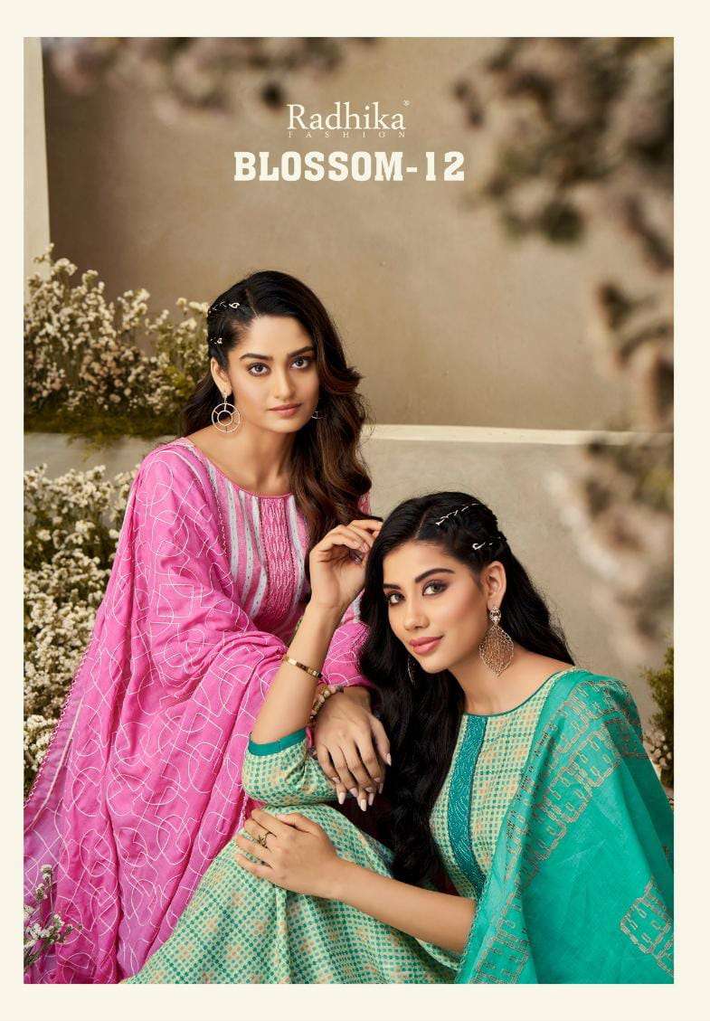 Zara Blossom 12  Blossom Cotton Print On Fancy Embroidery On Wholesale