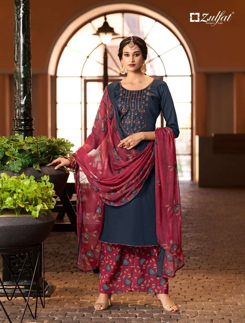 Alok Zulfat Designer Suit Mohak Pure Heavy Jam Cotton With Heavy Embroidery Work On Wholesale