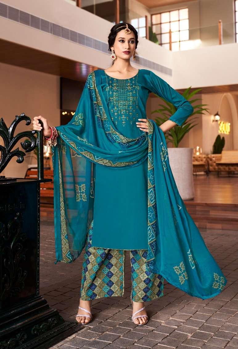 Alok Zulfat Designer Suit Mohak Pure Heavy Jam Cotton With Heavy Embroidery Work On Wholesale