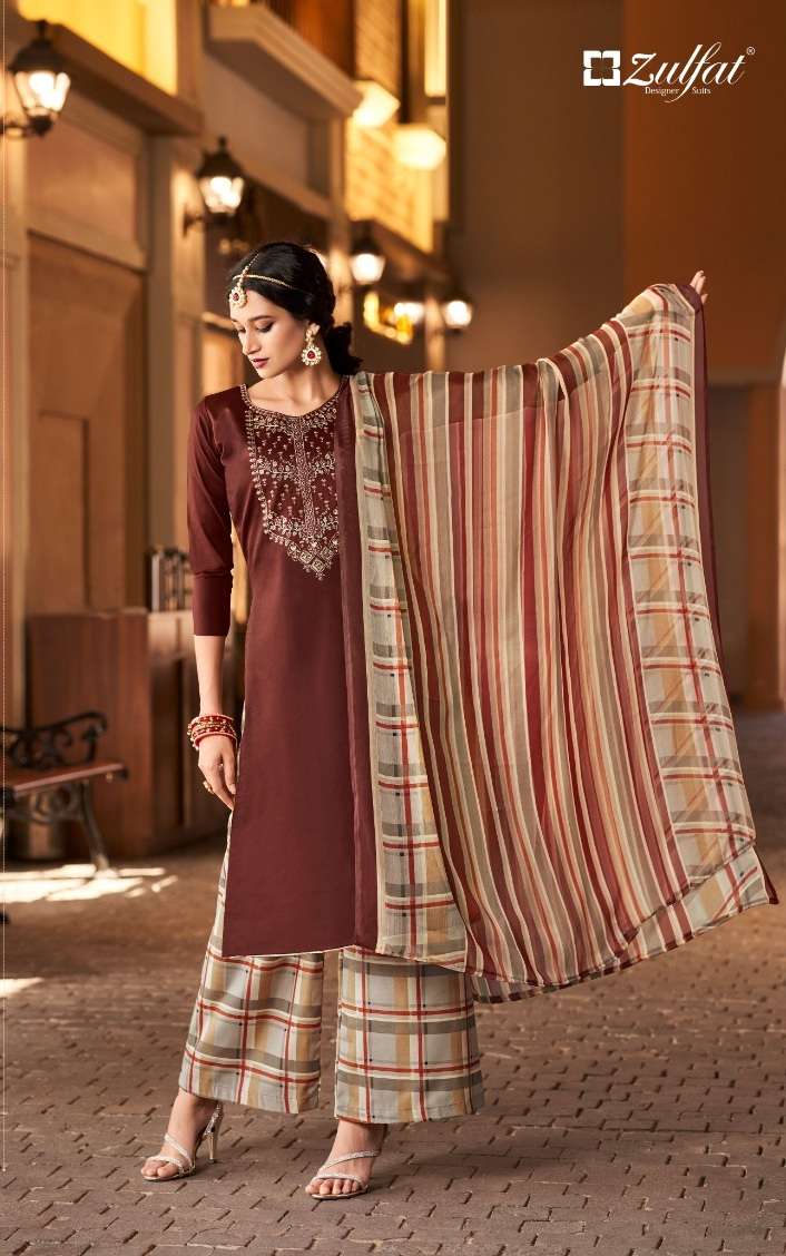 Alok Zulfat Designer Suit Mohak Pure Heavy Jam Cotton With Heavy Embroidery Work On Wholesale