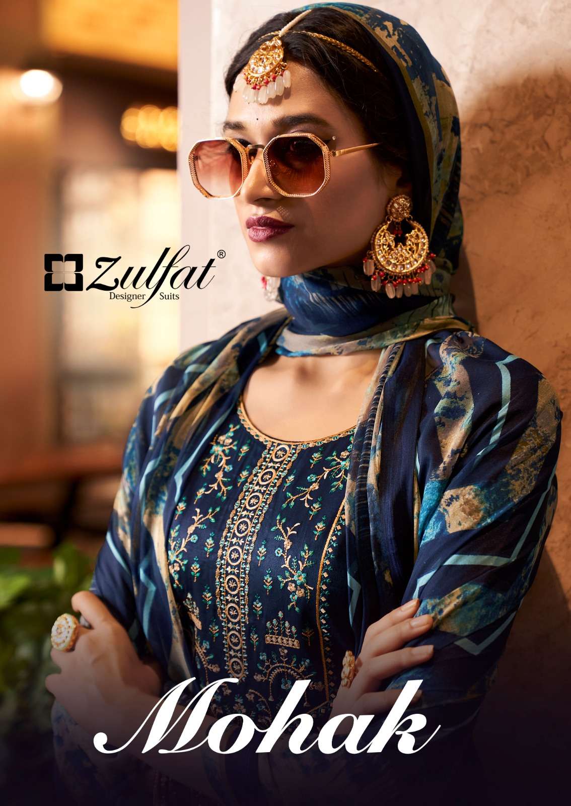 Alok Zulfat Designer Suit Mohak Pure Heavy Jam Cotton With Heavy Embroidery Work On Wholesale