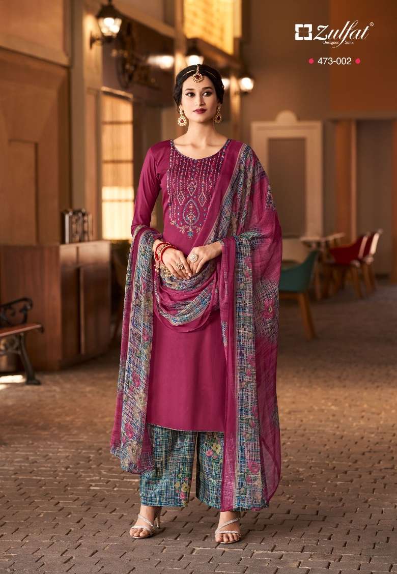 Alok Zulfat Designer Suit Mohak Pure Heavy Jam Cotton With Heavy Embroidery Work On Wholesale