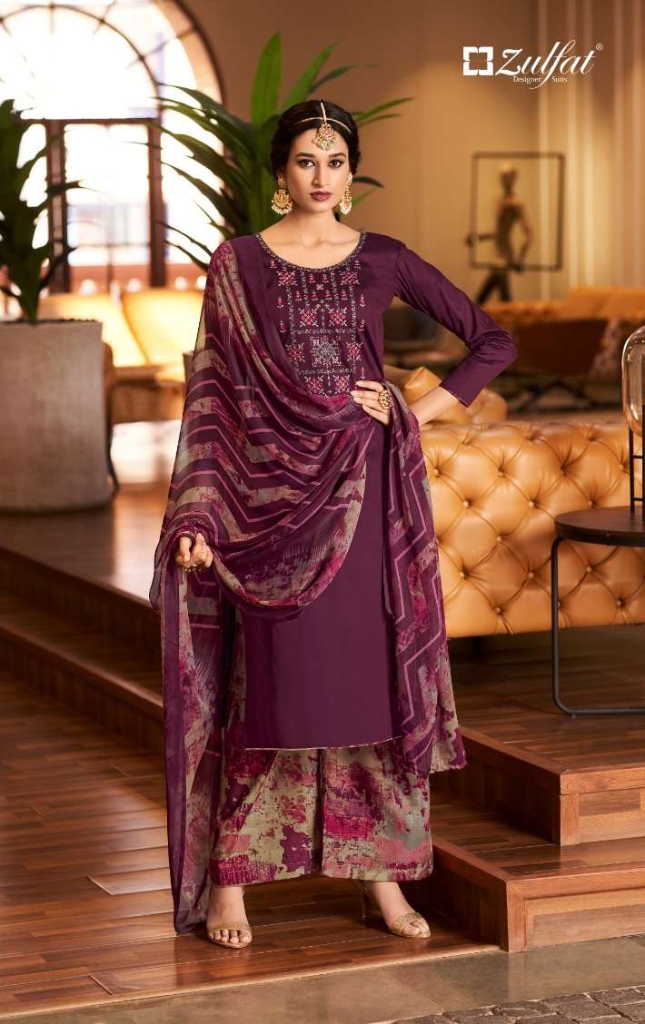 Alok Zulfat Designer Suit Mohak Pure Heavy Jam Cotton With Heavy Embroidery Work On Wholesale