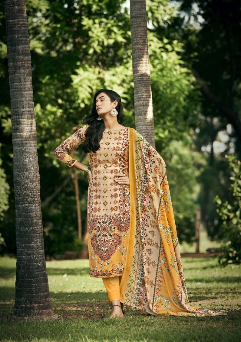 Zulfat Designer Suits Hayaat Pure Cotton Top & Bottom With Pure Nazneem Dupatta On Wholesale