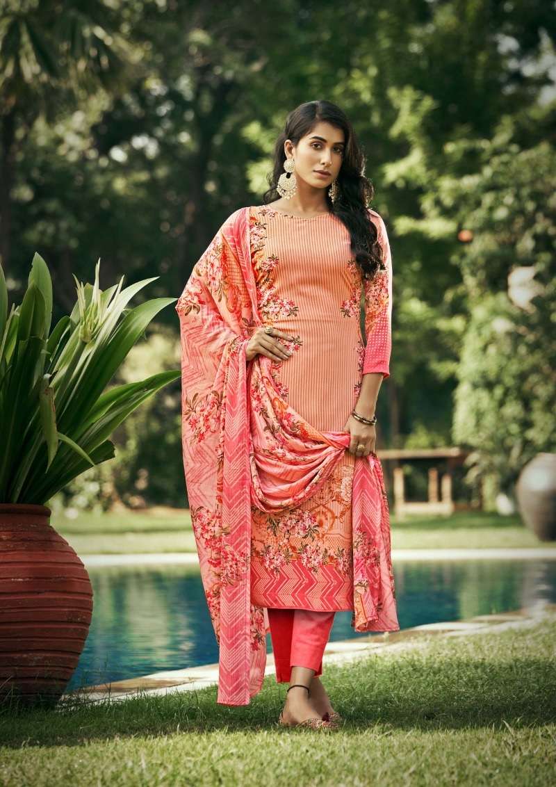 Zulfat Designer Suits Hayaat Pure Cotton Top & Bottom With Pure Nazneem Dupatta On Wholesale
