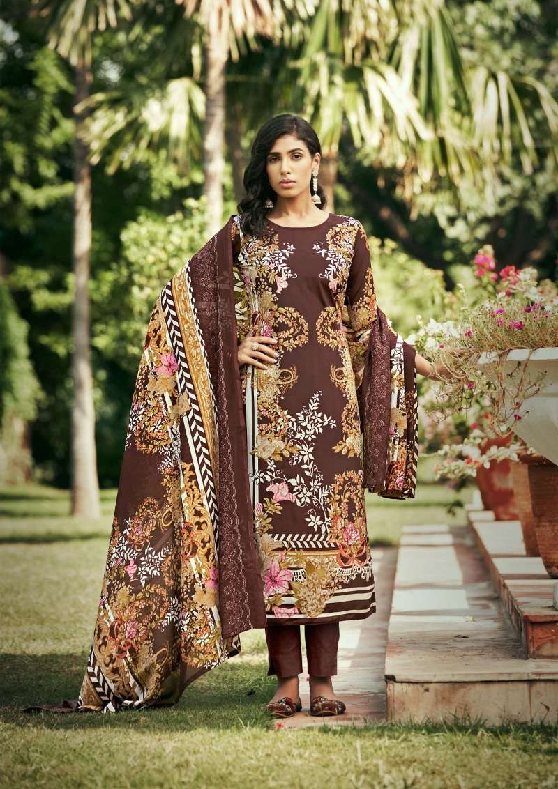 Zulfat Designer Suits Hayaat Pure Cotton Top & Bottom With Pure Nazneem Dupatta On Wholesale