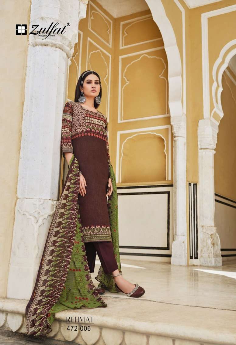 Alok Zulfat Present Rehmat Pure Cotton Designer Print With Mirror Handwork Top Bottom With Dupatta On Wholesale