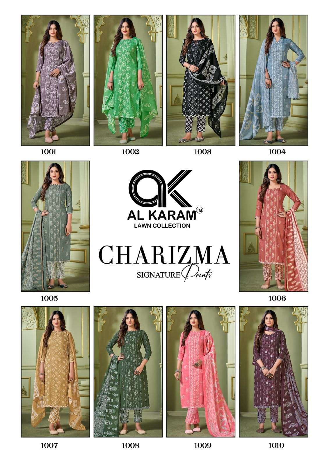  Al Karam Charizma Signature Prints Dress Material On Wholesale 