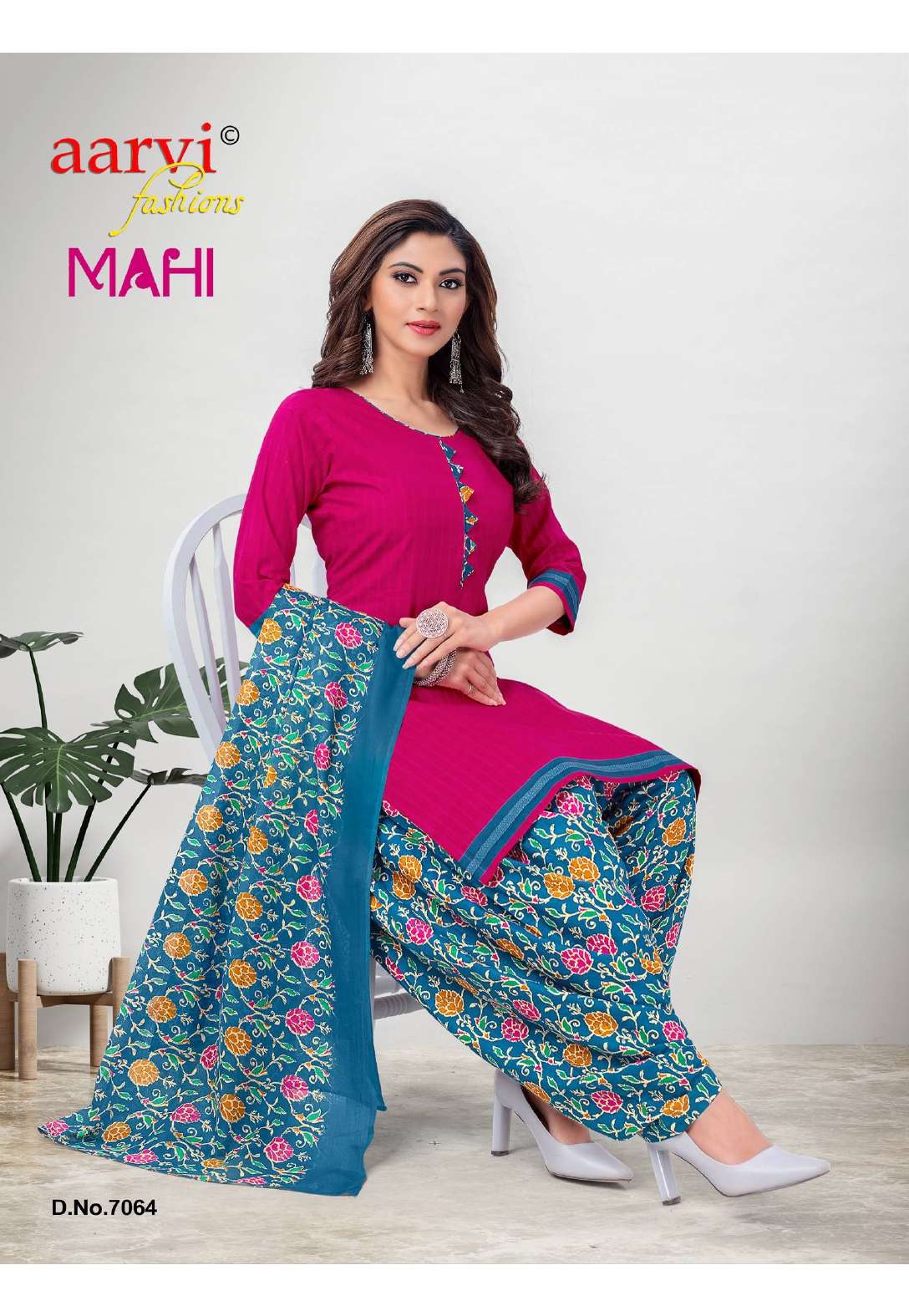 Aarvi Mahi Vol 5 Pure Dobby Cotton Top Bottom With Dupatta Readymade On Wholesale