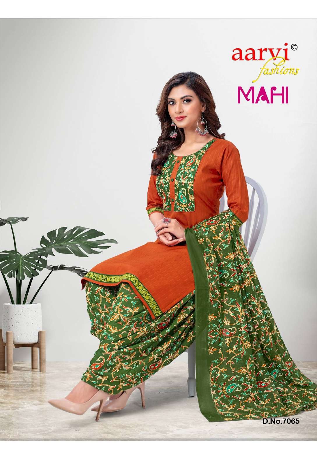 Aarvi Mahi Vol 5 Pure Dobby Cotton Top Bottom With Dupatta Readymade On Wholesale
