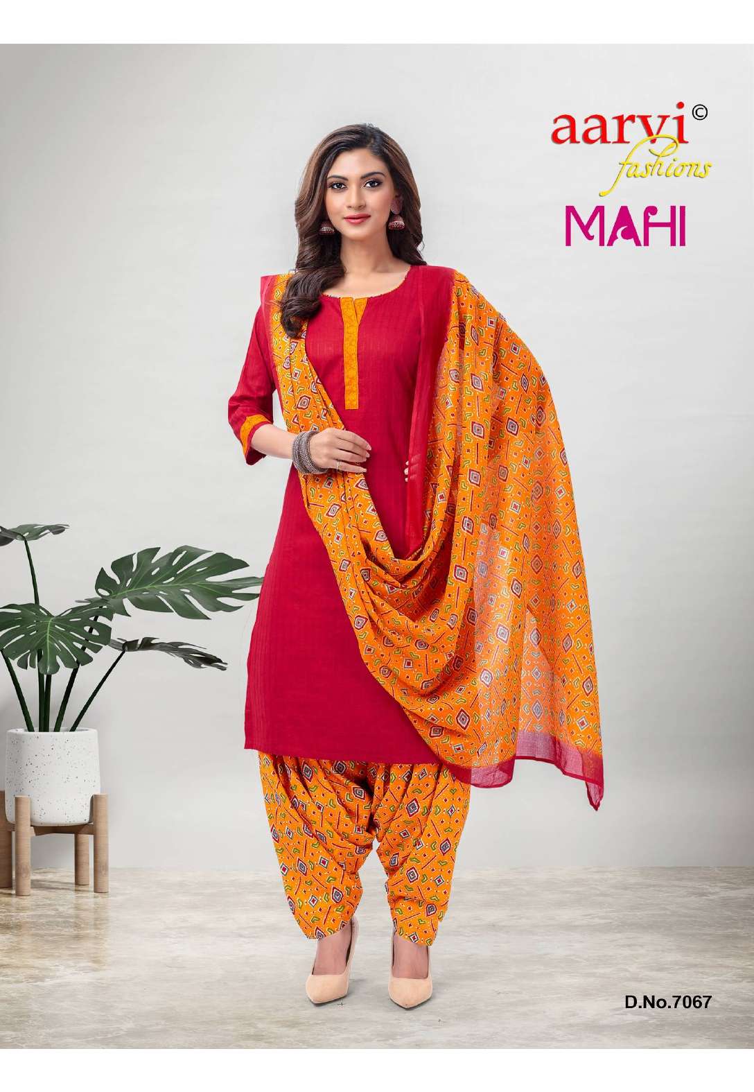 Aarvi Mahi Vol 5 Pure Dobby Cotton Top Bottom With Dupatta Readymade On Wholesale