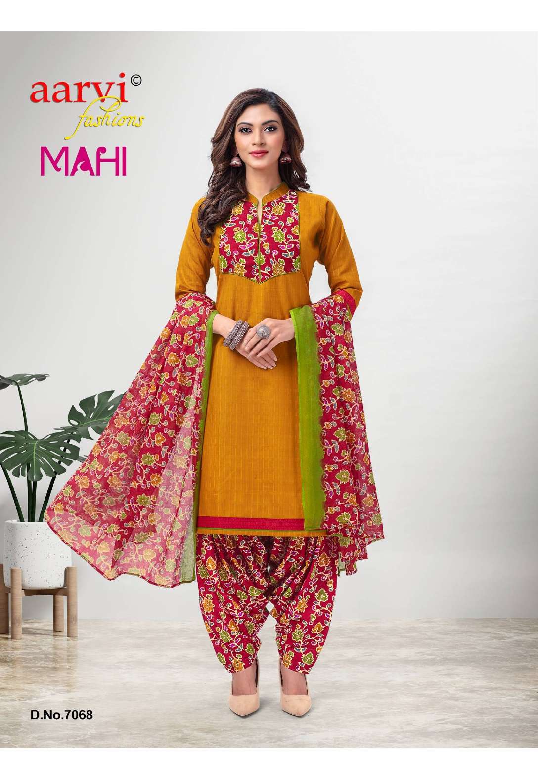 Aarvi Mahi Vol 5 Pure Dobby Cotton Top Bottom With Dupatta Readymade On Wholesale
