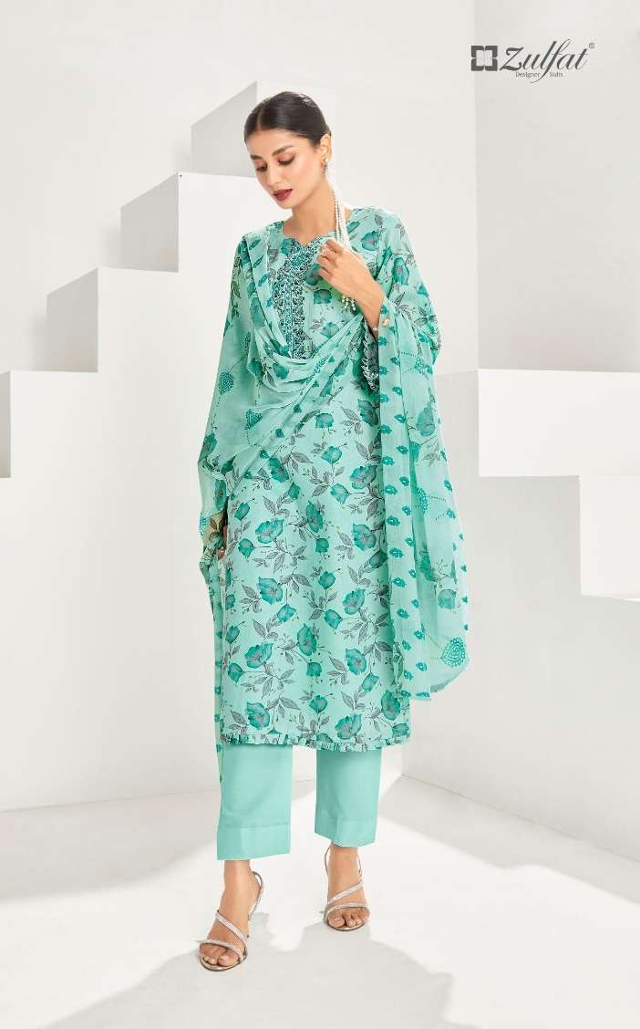Alok Khwaish Present Zulfat Designer Suits Pure Jam Cotton Print With Embroidery Work On Wholesale