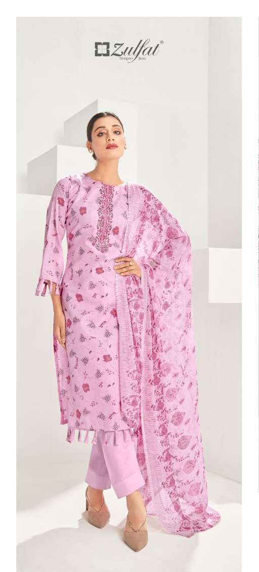 Alok Khwaish Present Zulfat Designer Suits Pure Jam Cotton Print With Embroidery Work On Wholesale