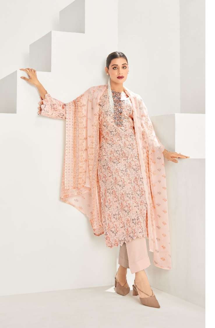 Alok Khwaish Present Zulfat Designer Suits Pure Jam Cotton Print With Embroidery Work On Wholesale