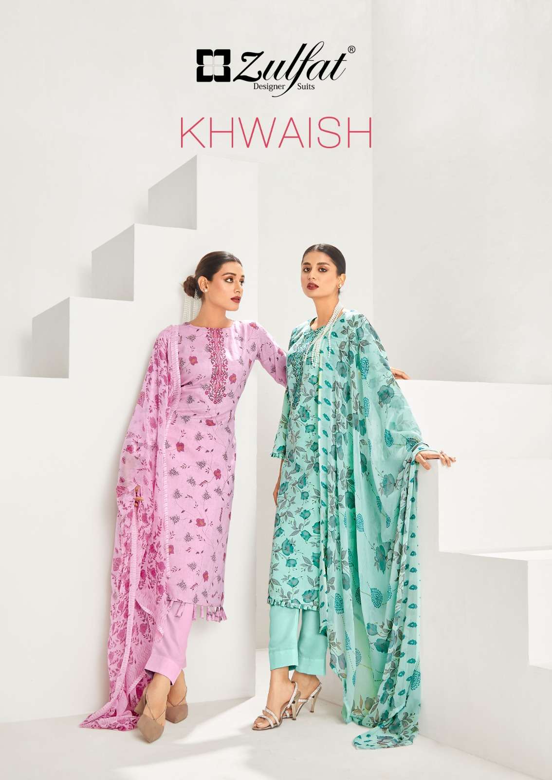 Alok Khwaish Present Zulfat Designer Suits Pure Jam Cotton Print With Embroidery Work On Wholesale