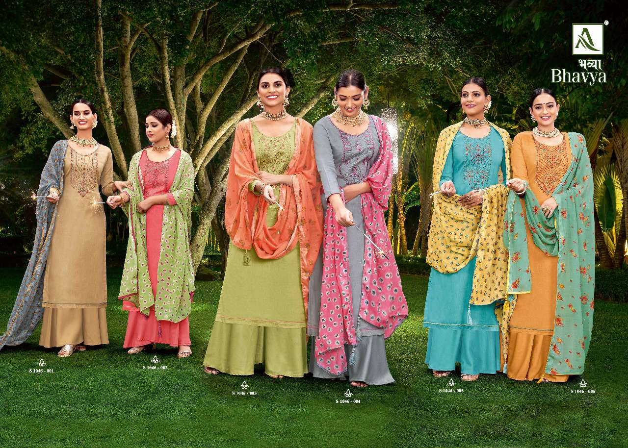 Alok Suit Bhavya New Designer Suits On Pure Zam Self Print With