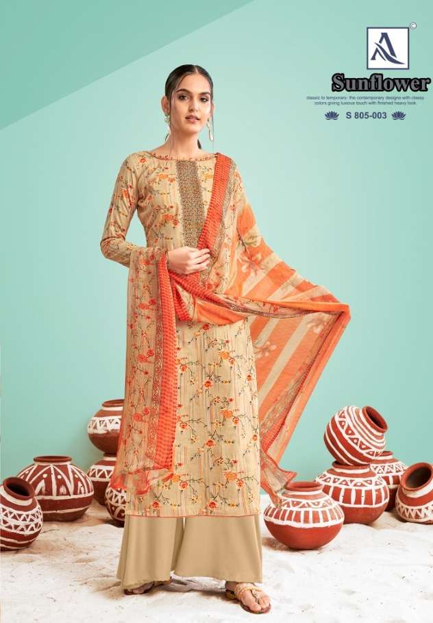 Alok Suit Launches New Designer Suits SUNFLOWER On Wolesale 