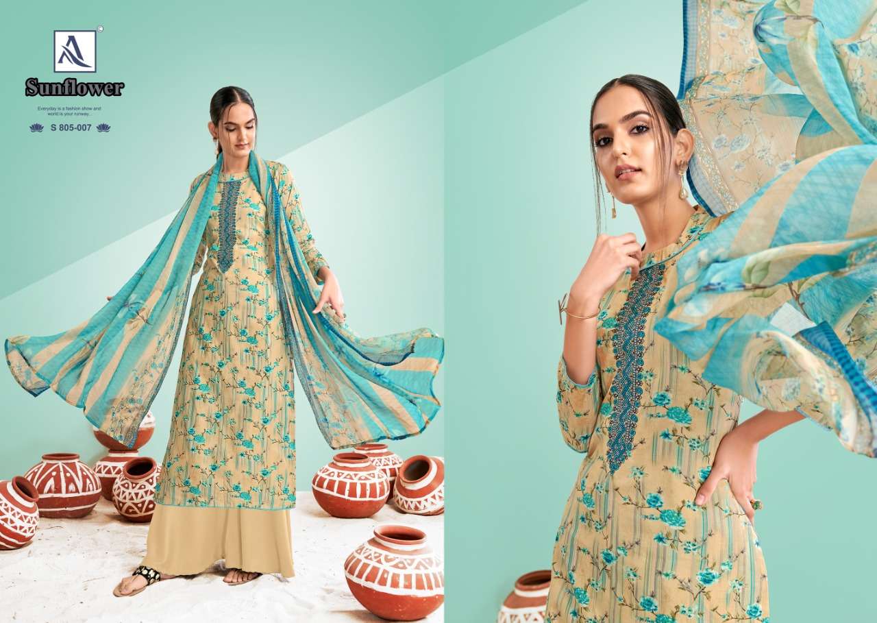 Alok Suit Launches New Designer Suits SUNFLOWER On Wolesale 