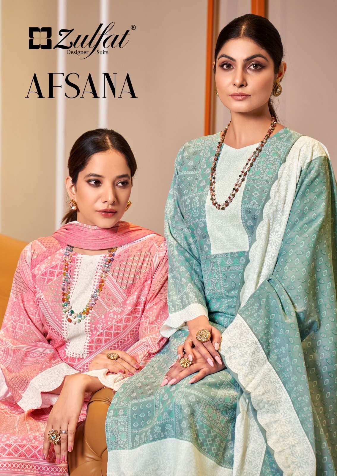 Alok Zulfat Present Afsana Pure Cotton Exclusive Designer Print Top Bottom With Dupatta On Wholesale