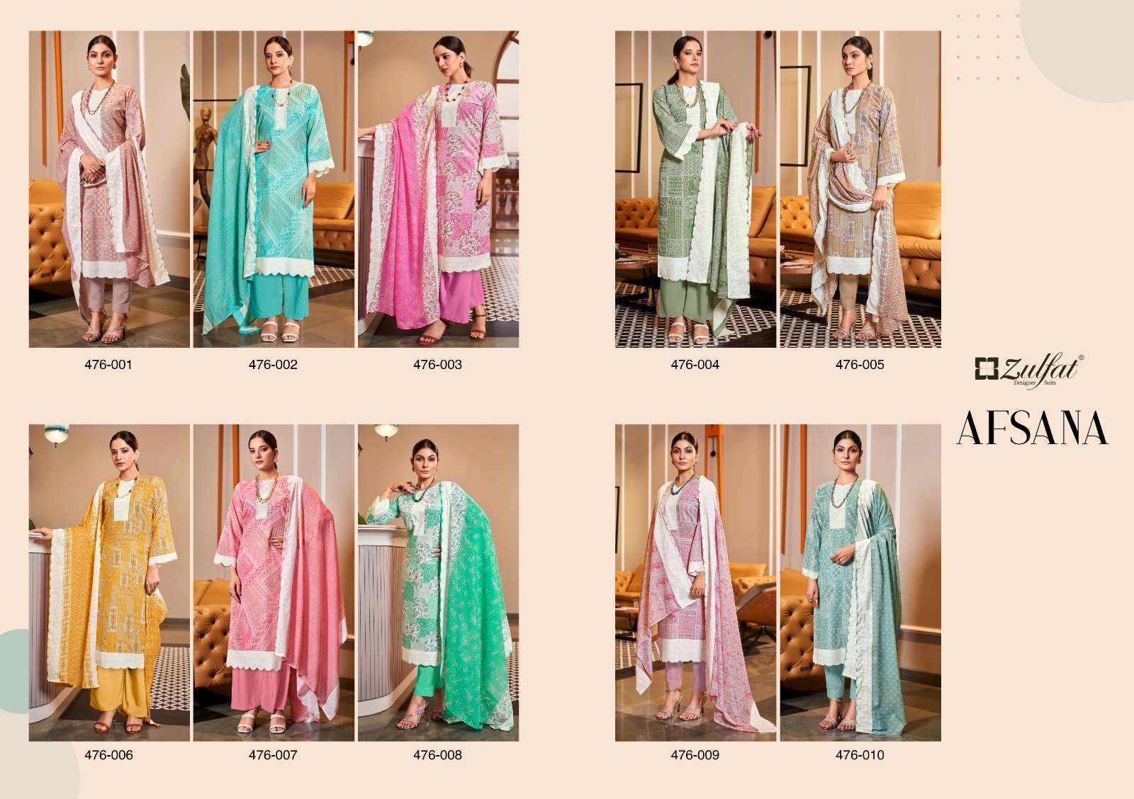 Alok Zulfat Present Afsana Pure Cotton Exclusive Designer Print Top Bottom With Dupatta On Wholesale