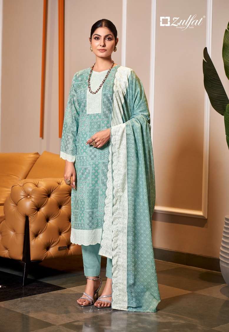 Alok Zulfat Present Afsana Pure Cotton Exclusive Designer Print Top Bottom With Dupatta On Wholesale
