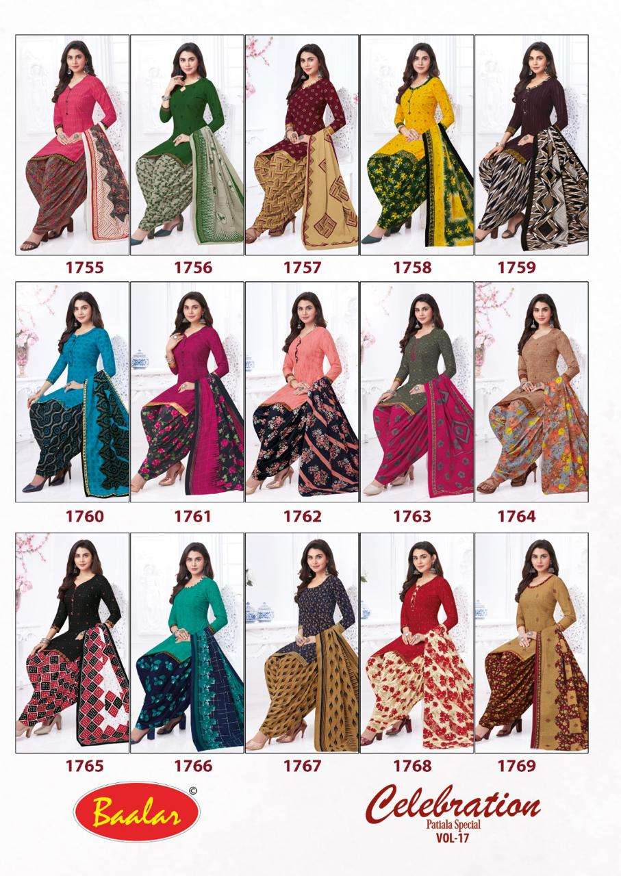 Baalar Celebration Vol 17 Pure Cotton Printed Top Bottom With Dupatta On Wholesale