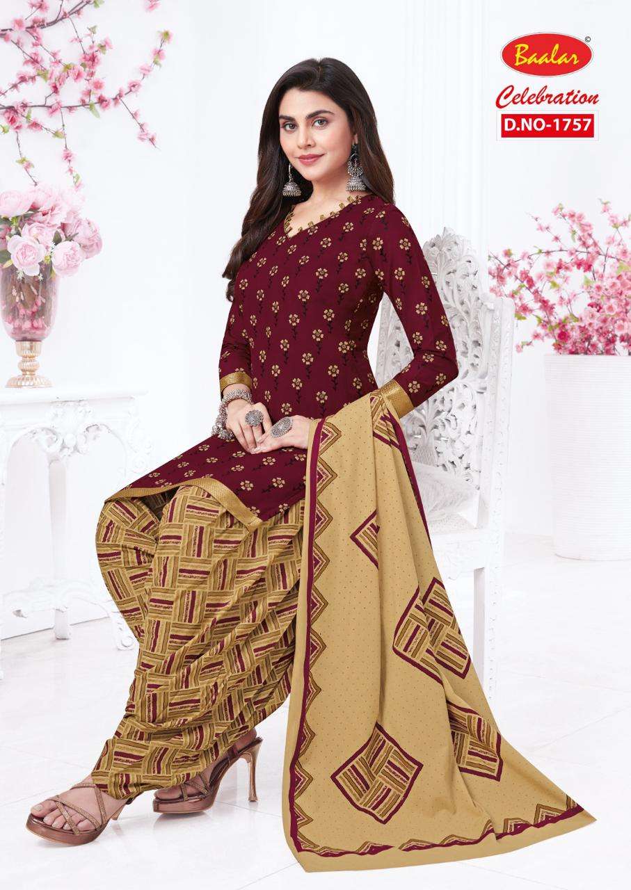 Baalar Celebration Vol 17 Pure Cotton Printed Top Bottom With Dupatta On Wholesale