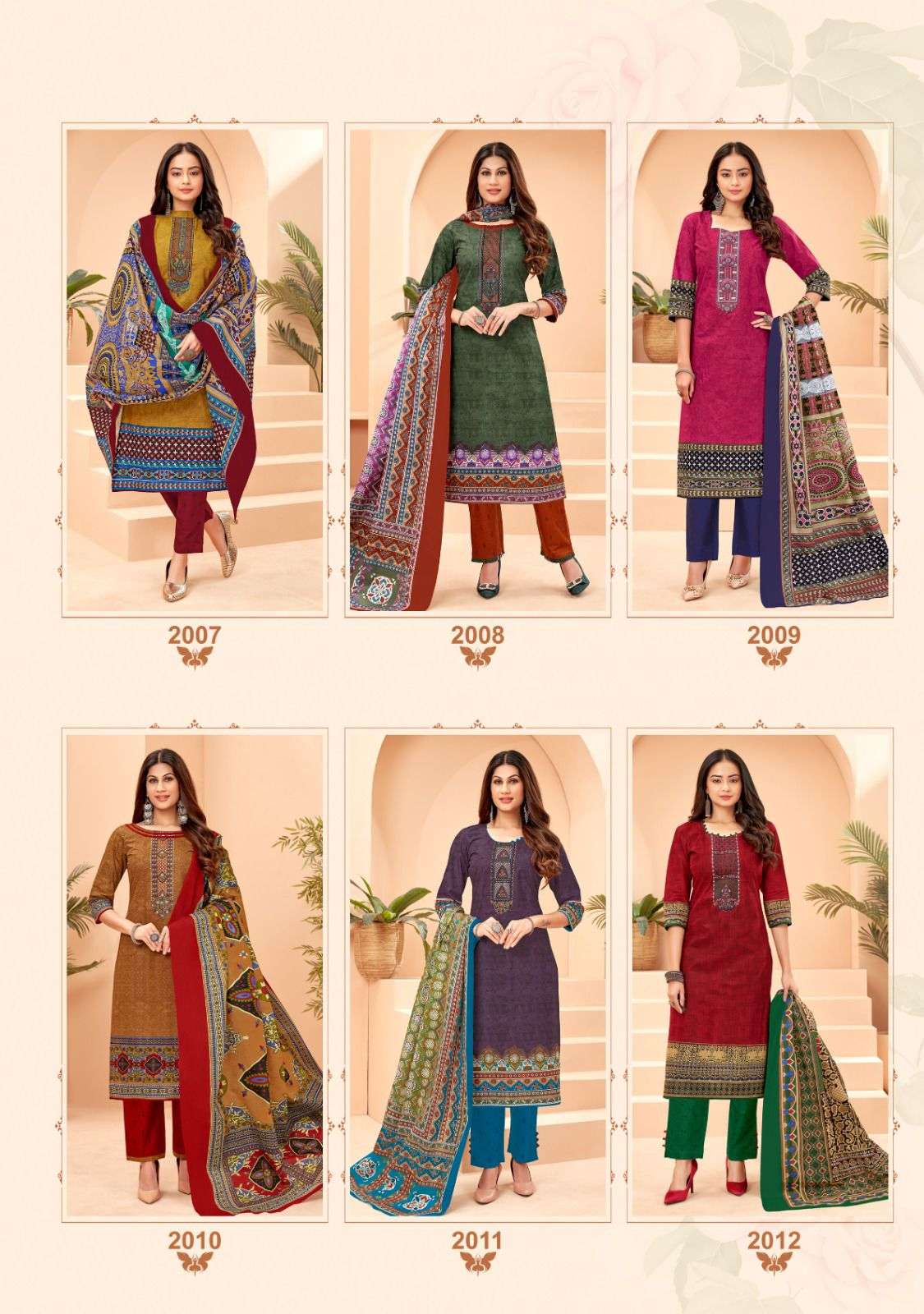 Balaji Netra Vol 2 Pure Cotton With Exclusive Embroidery Top Bottom With Dupatta On Wholesale